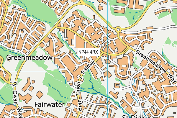 NP44 4RX map - OS VectorMap District (Ordnance Survey) NP44 4RX map - OS VectorMap District (Ordnance Survey)