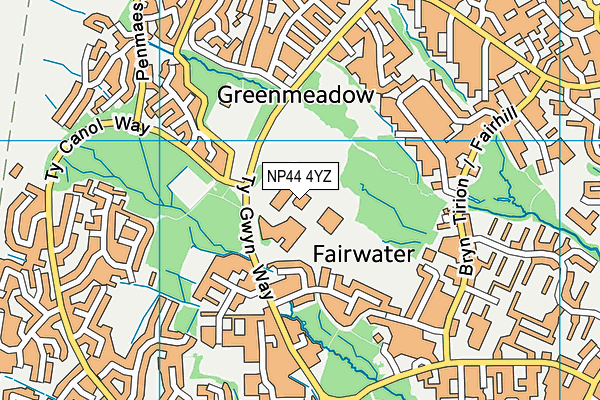 NP44 4YZ map - OS VectorMap District (Ordnance Survey) NP44 4YZ map - OS VectorMap District (Ordnance Survey)