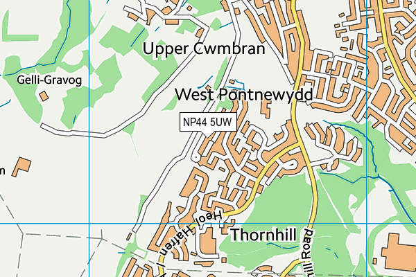 NP44 5UW map - OS VectorMap District (Ordnance Survey) NP44 5UW map - OS VectorMap District (Ordnance Survey)