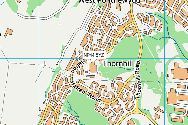 NP44 5YZ map - OS VectorMap District (Ordnance Survey) NP44 5YZ map - OS VectorMap District (Ordnance Survey)