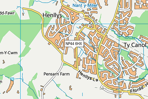 NP44 6HX map - OS VectorMap District (Ordnance Survey) NP44 6HX map - OS VectorMap District (Ordnance Survey)