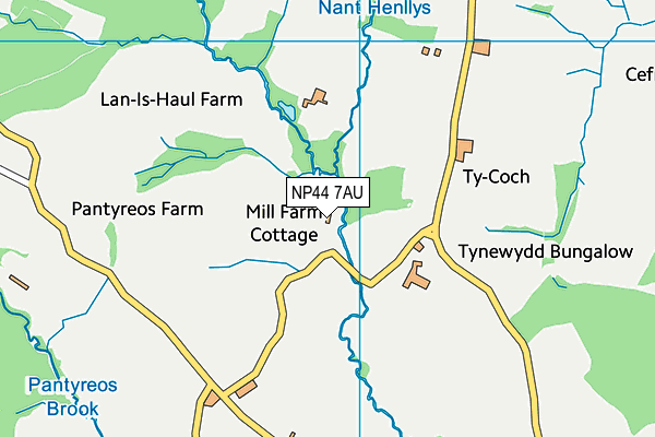 NP44 7AU map - OS VectorMap District (Ordnance Survey) NP44 7AU map - OS VectorMap District (Ordnance Survey)