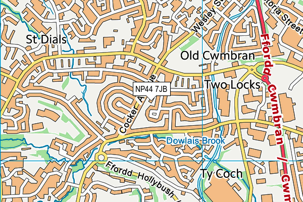 NP44 7JB map - OS VectorMap District (Ordnance Survey) NP44 7JB map - OS VectorMap District (Ordnance Survey)