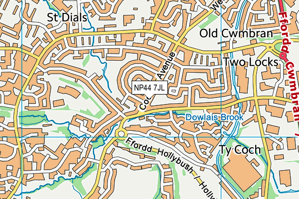 NP44 7JL map - OS VectorMap District (Ordnance Survey) NP44 7JL map - OS VectorMap District (Ordnance Survey)