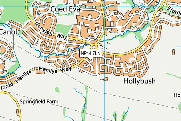 NP44 7LN map - OS VectorMap District (Ordnance Survey) NP44 7LN map - OS VectorMap District (Ordnance Survey)