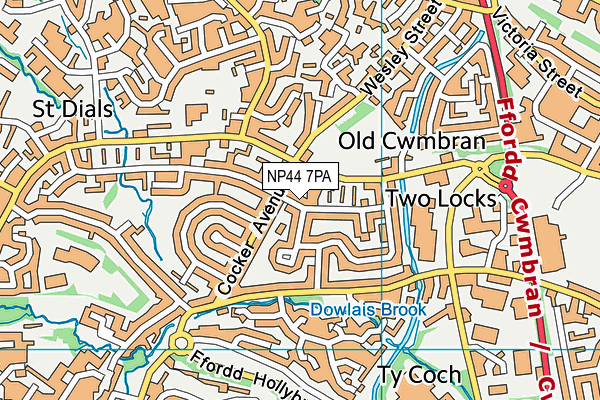 NP44 7PA map - OS VectorMap District (Ordnance Survey)