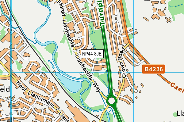 NP44 8JE map - OS VectorMap District (Ordnance Survey) NP44 8JE map - OS VectorMap District (Ordnance Survey)