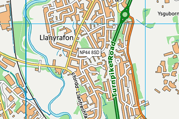 NP44 8SD map - OS VectorMap District (Ordnance Survey)