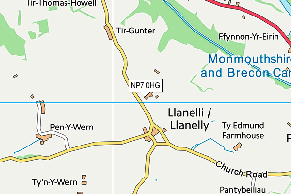 NP7 0HG map - OS VectorMap District (Ordnance Survey) NP7 0HG map - OS VectorMap District (Ordnance Survey)