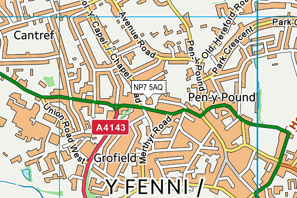 NP7 5AQ map - OS VectorMap District (Ordnance Survey) NP7 5AQ map - OS VectorMap District (Ordnance Survey)