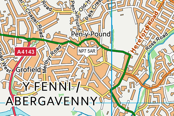 NP7 5AR map - OS VectorMap District (Ordnance Survey) NP7 5AR map - OS VectorMap District (Ordnance Survey)