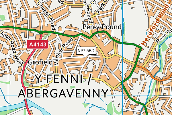NP7 5BD map - OS VectorMap District (Ordnance Survey)