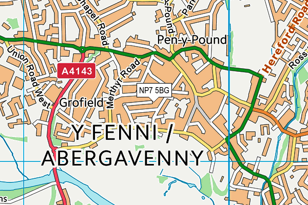 NP7 5BG map - OS VectorMap District (Ordnance Survey)