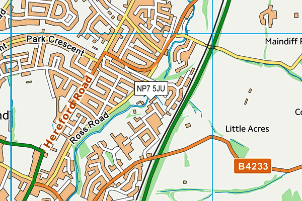 NP7 5JU map - OS VectorMap District (Ordnance Survey) NP7 5JU map - OS VectorMap District (Ordnance Survey)