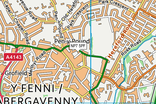 NP7 5PF map - OS VectorMap District (Ordnance Survey)