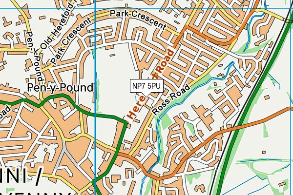 NP7 5PU map - OS VectorMap District (Ordnance Survey) NP7 5PU map - OS VectorMap District (Ordnance Survey)