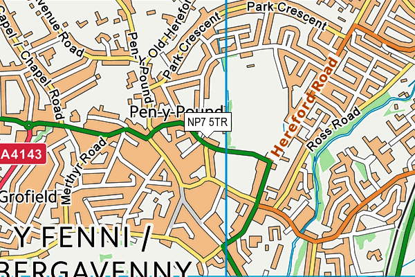 NP7 5TR map - OS VectorMap District (Ordnance Survey) NP7 5TR map - OS VectorMap District (Ordnance Survey)