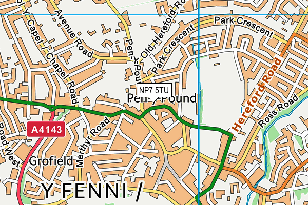 NP7 5TU map - OS VectorMap District (Ordnance Survey) NP7 5TU map - OS VectorMap District (Ordnance Survey)
