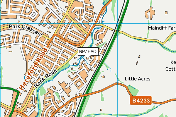 NP7 6AQ map - OS VectorMap District (Ordnance Survey)