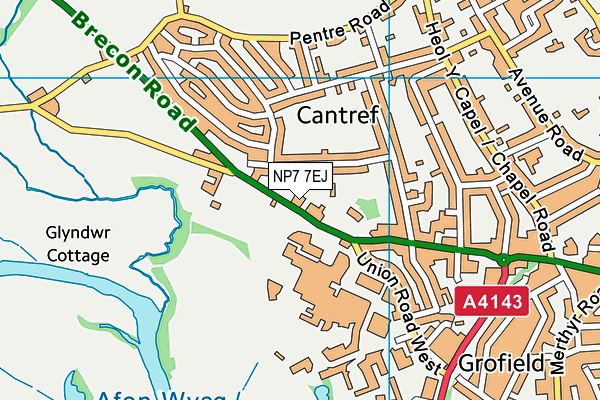 NP7 7EJ map - OS VectorMap District (Ordnance Survey) NP7 7EJ map - OS VectorMap District (Ordnance Survey)