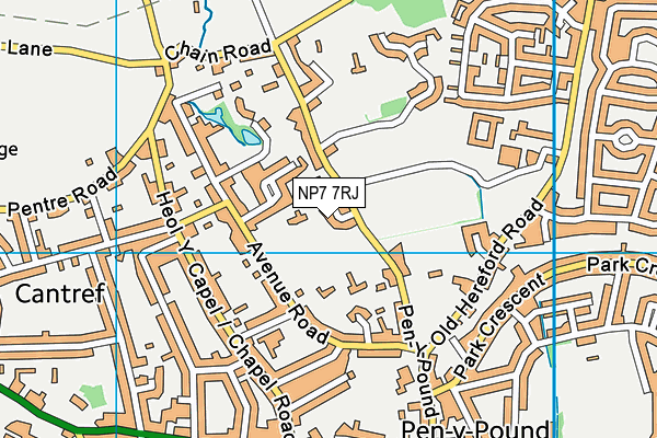 NP7 7RJ map - OS VectorMap District (Ordnance Survey) NP7 7RJ map - OS VectorMap District (Ordnance Survey)