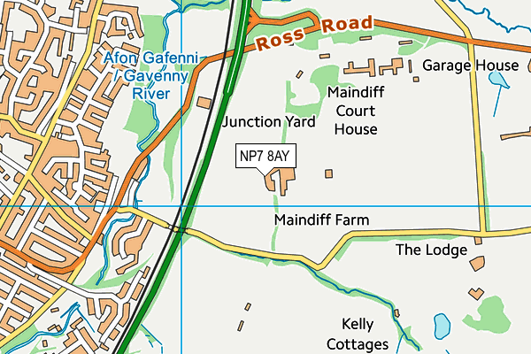 NP7 8AY map - OS VectorMap District (Ordnance Survey) NP7 8AY map - OS VectorMap District (Ordnance Survey)