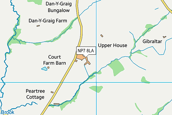 NP7 8LA map - OS VectorMap District (Ordnance Survey) NP7 8LA map - OS VectorMap District (Ordnance Survey)