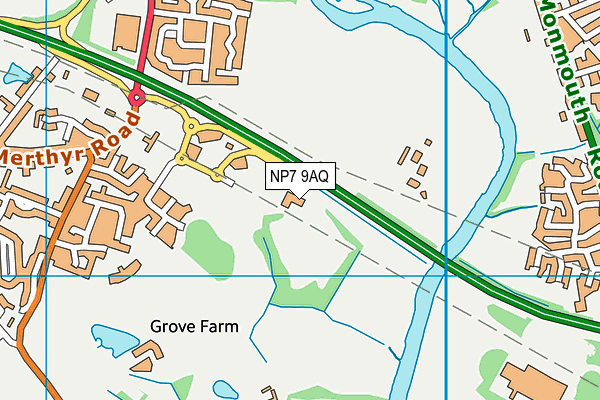 NP7 9AQ map - OS VectorMap District (Ordnance Survey) NP7 9AQ map - OS VectorMap District (Ordnance Survey)
