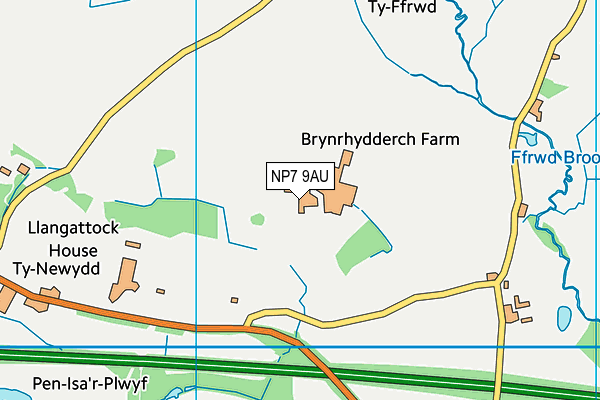 NP7 9AU map - OS VectorMap District (Ordnance Survey) NP7 9AU map - OS VectorMap District (Ordnance Survey)