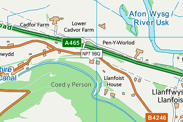 NP7 9BQ map - OS VectorMap District (Ordnance Survey) NP7 9BQ map - OS VectorMap District (Ordnance Survey)