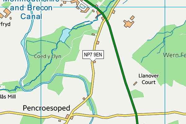 NP7 9EN map - OS VectorMap District (Ordnance Survey) NP7 9EN map - OS VectorMap District (Ordnance Survey)