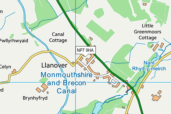 NP7 9HA map - OS VectorMap District (Ordnance Survey) NP7 9HA map - OS VectorMap District (Ordnance Survey)