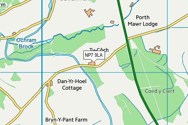 NP7 9LA map - OS VectorMap District (Ordnance Survey) NP7 9LA map - OS VectorMap District (Ordnance Survey)