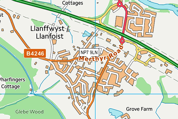 NP7 9LN map - OS VectorMap District (Ordnance Survey) NP7 9LN map - OS VectorMap District (Ordnance Survey)