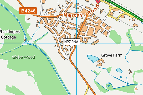 NP7 9NA map - OS VectorMap District (Ordnance Survey) NP7 9NA map - OS VectorMap District (Ordnance Survey)