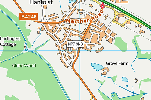 NP7 9NB map - OS VectorMap District (Ordnance Survey)