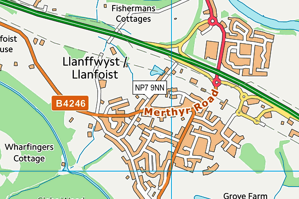 NP7 9NN map - OS VectorMap District (Ordnance Survey) NP7 9NN map - OS VectorMap District (Ordnance Survey)