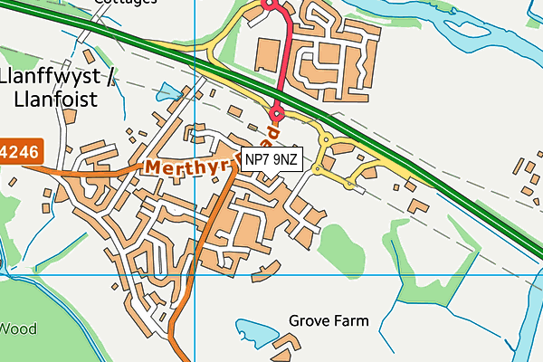 NP7 9NZ map - OS VectorMap District (Ordnance Survey) NP7 9NZ map - OS VectorMap District (Ordnance Survey)