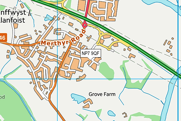 NP7 9QF map - OS VectorMap District (Ordnance Survey) NP7 9QF map - OS VectorMap District (Ordnance Survey)