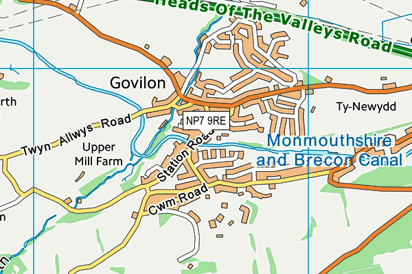 NP7 9RE map - OS VectorMap District (Ordnance Survey) NP7 9RE map - OS VectorMap District (Ordnance Survey)