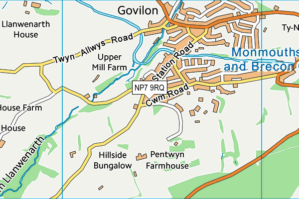 NP7 9RQ map - OS VectorMap District (Ordnance Survey) NP7 9RQ map - OS VectorMap District (Ordnance Survey)