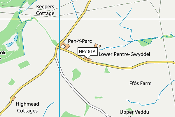 NP7 9TA map - OS VectorMap District (Ordnance Survey) NP7 9TA map - OS VectorMap District (Ordnance Survey)