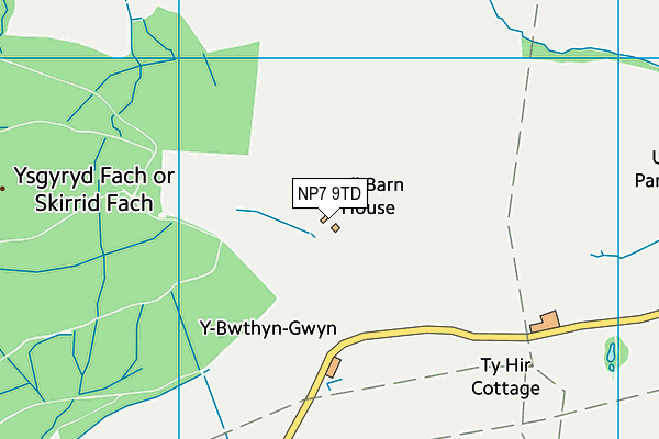 NP7 9TD map - OS VectorMap District (Ordnance Survey) NP7 9TD map - OS VectorMap District (Ordnance Survey)