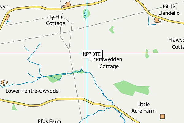 NP7 9TE map - OS VectorMap District (Ordnance Survey) NP7 9TE map - OS VectorMap District (Ordnance Survey)
