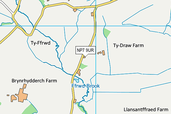 NP7 9UR map - OS VectorMap District (Ordnance Survey) NP7 9UR map - OS VectorMap District (Ordnance Survey)