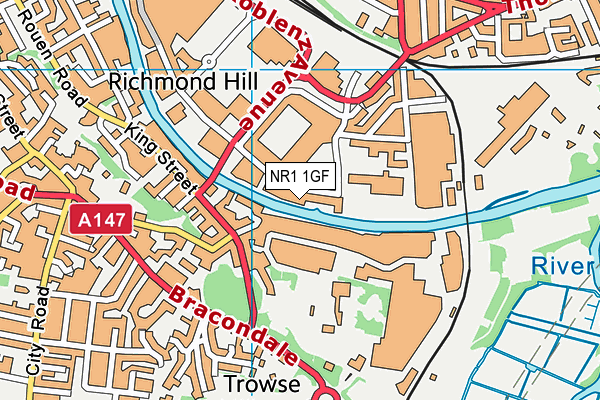 NR1 1GF map - OS VectorMap District (Ordnance Survey)