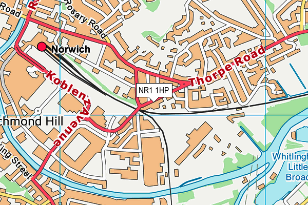 NR1 1HP map - OS VectorMap District (Ordnance Survey)