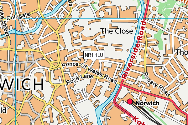 NR1 1LU map - OS VectorMap District (Ordnance Survey) NR1 1LU map - OS VectorMap District (Ordnance Survey)