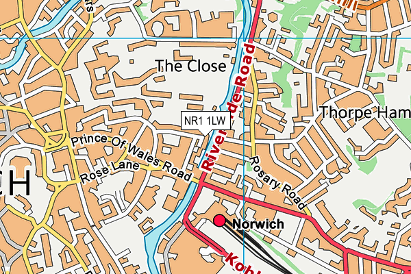 NR1 1LW map - OS VectorMap District (Ordnance Survey)
