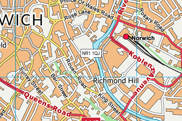 NR1 1QJ map - OS VectorMap District (Ordnance Survey) NR1 1QJ map - OS VectorMap District (Ordnance Survey)